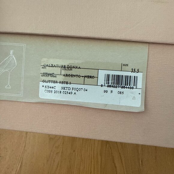 NWT Miu Miu Pointed Toe Pumps Black Mesh Silver Glitter High Heels 35.5 - Picture 3 of 12